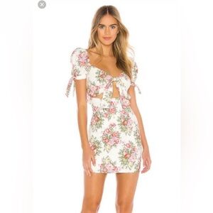 Majorelle Floral Tie-Front Mini Dress